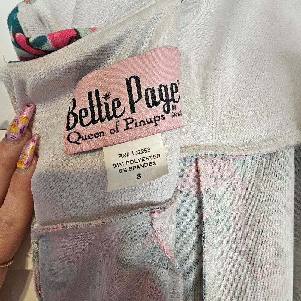 Bettie Page Flamingo Halter Dress - Picture 4 of 6